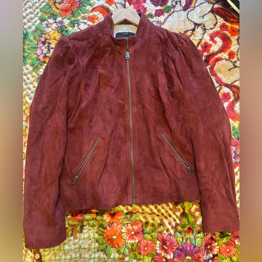 Lucky Brand maroon suede jacket